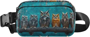 Owl Pack Fanny Pack Water Resistant, Women Men Waist Pack Sling Bag Purse for Travel Hiking