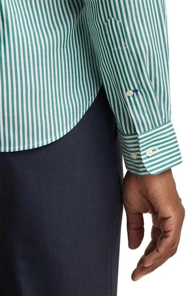 Paul Fredrick Men's Classic Fit Cotton Stripe Casual Shirt