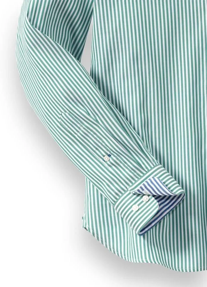 Paul Fredrick Men's Classic Fit Cotton Stripe Casual Shirt