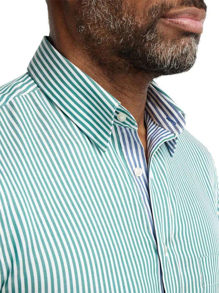 Paul Fredrick Men's Classic Fit Cotton Stripe Casual Shirt