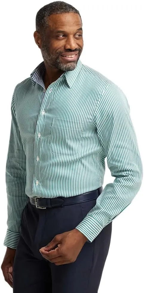 Paul Fredrick Men's Classic Fit Cotton Stripe Casual Shirt