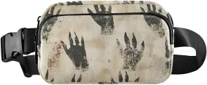 Paw Print Fanny Pack Water Resistant Waist Pack Sling Bag Purse for Women Men Travel Hiking