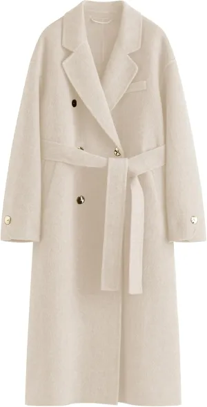 Peaceglad Womens Pea Coats Fall Long Trench Coat Double Breasted Lapel Belted Peacoat