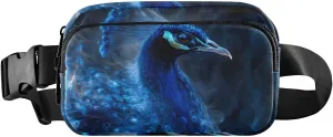 Peacock Blue Fanny Pack Water Resistant Waist Pack Sling Bag Purse for Women Men Travel Hiking