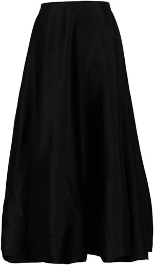 Perbai Women's High Waisted A Line Flare Satin Midi Skirt Balloon Party Skirt