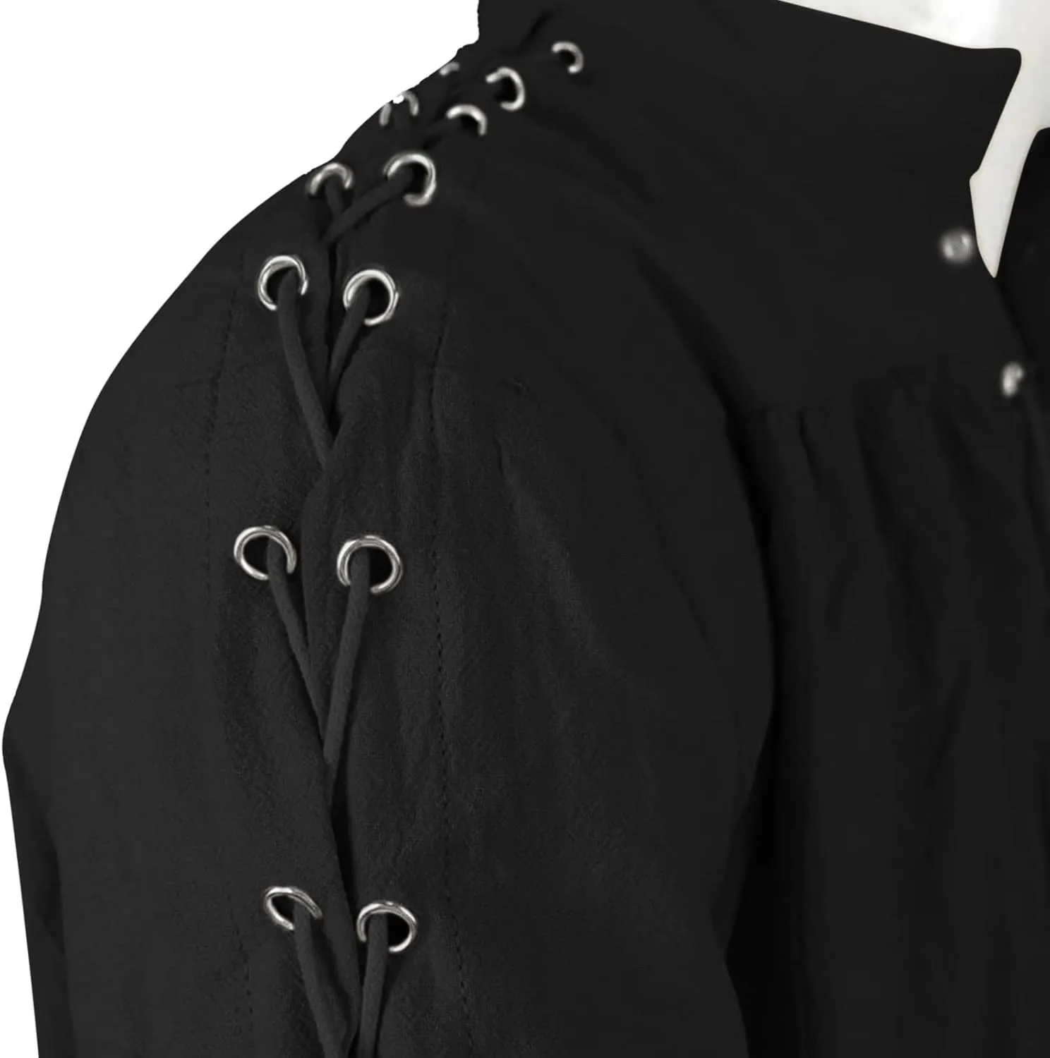 Pirate Shirt Mens Long Sleeve Cotton Linen Vintage Shirt Retro Lace Up Gothic Renaissance Shirt Medieval Costume Men