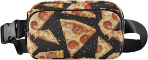 Pizza Pattern Fanny Pack Water Resistant, Women Men Waist Pack Sling Bag Purse for Travel Hiking