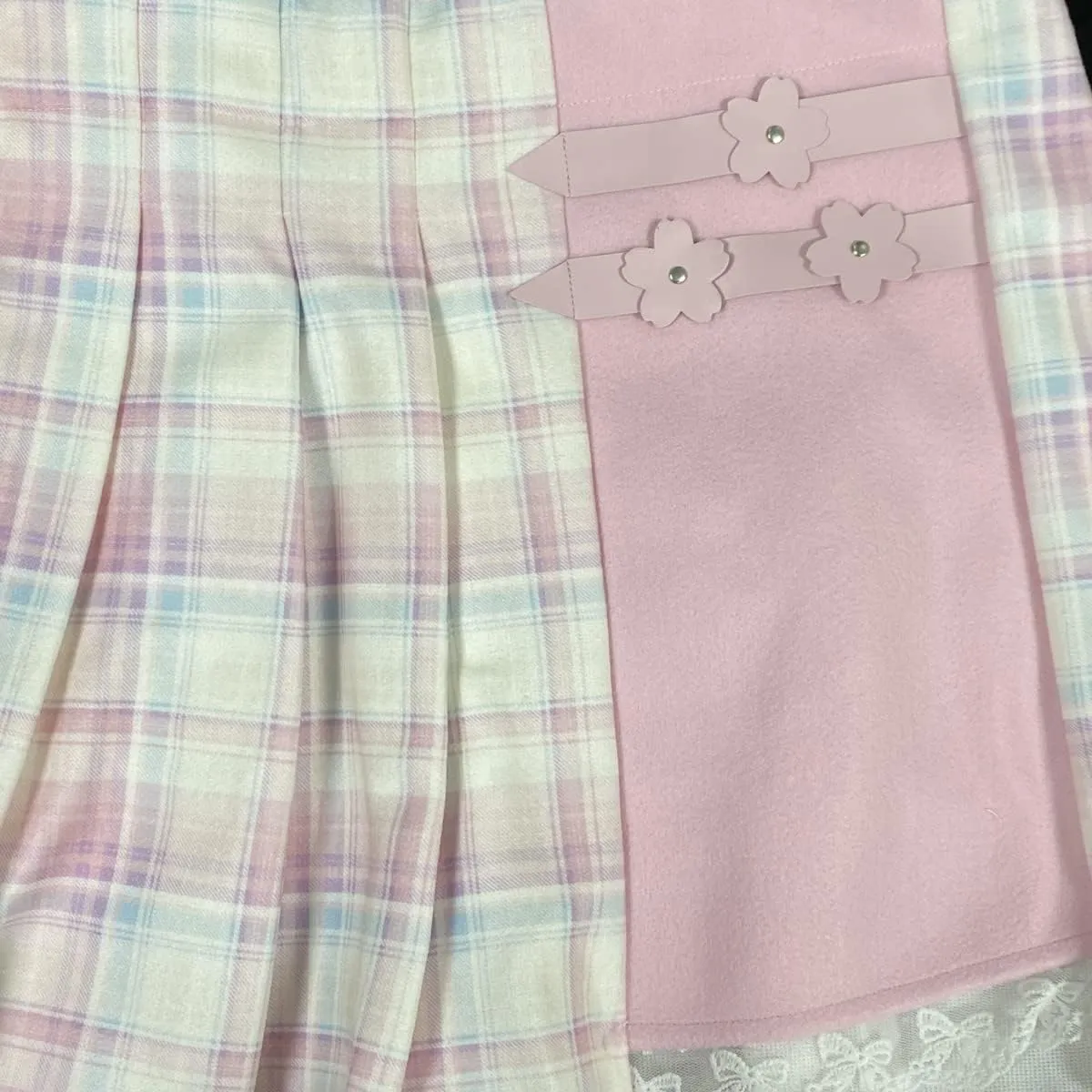 Plaid Pleated Mini Skirt Women Skorts High Waisted Tennis Skater Lolita Cute A-Line Short Skirts for Teen Girls