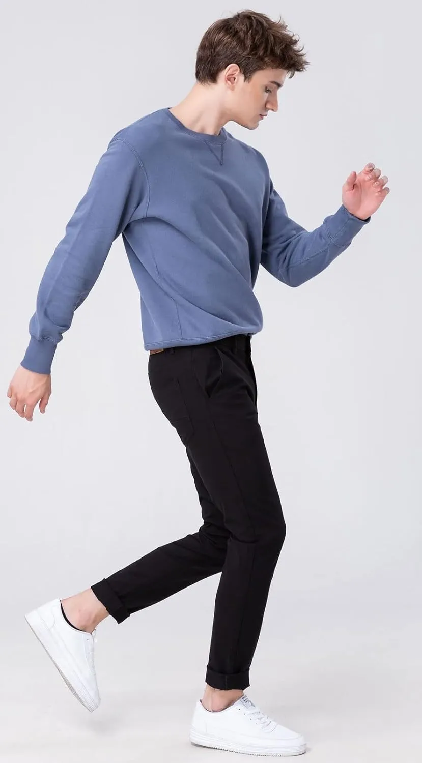 Plaid&Plain Men??s Skinny Khaki Pants Skinny Fit Chinos