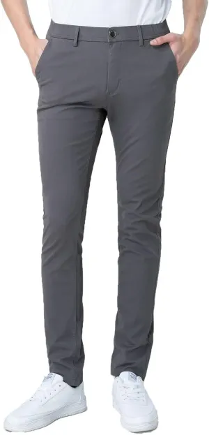 Plaid&Plain Men??s Skinny Khaki Pants Skinny Fit Chinos