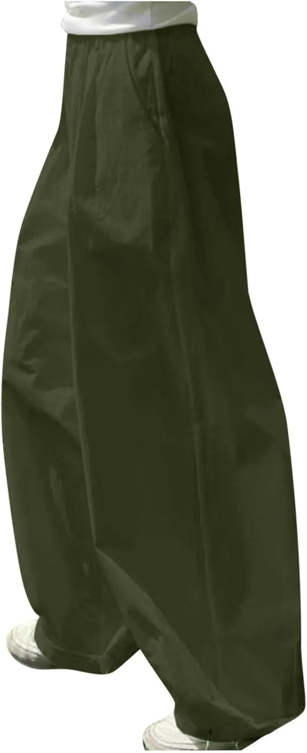 Plus Size Spring Cotton Linen Trousers for Women's Solid Elastic Waist Straight Tube Casual Wide Leg Lounge Pants