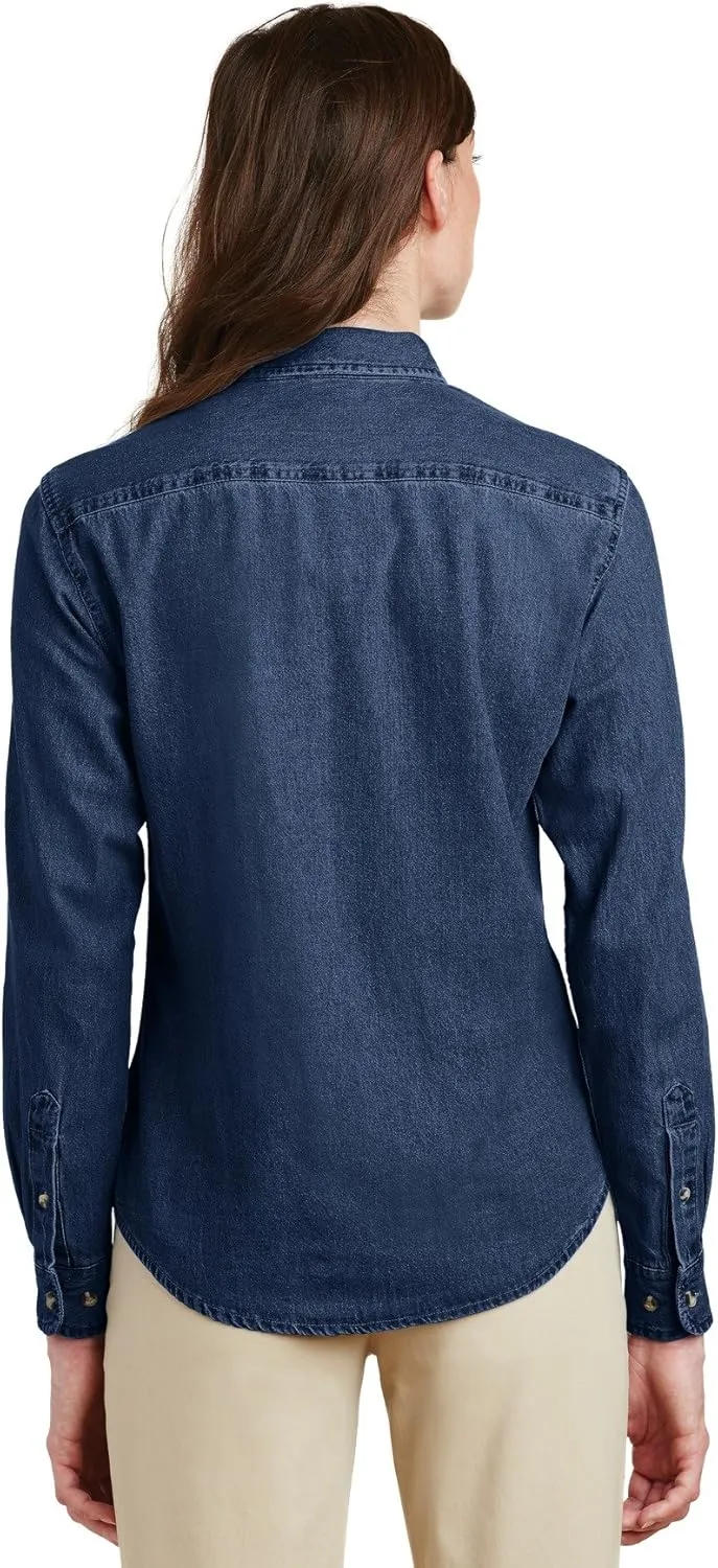 Port & Company Women's Long Sleeve Value Denim Shirt
