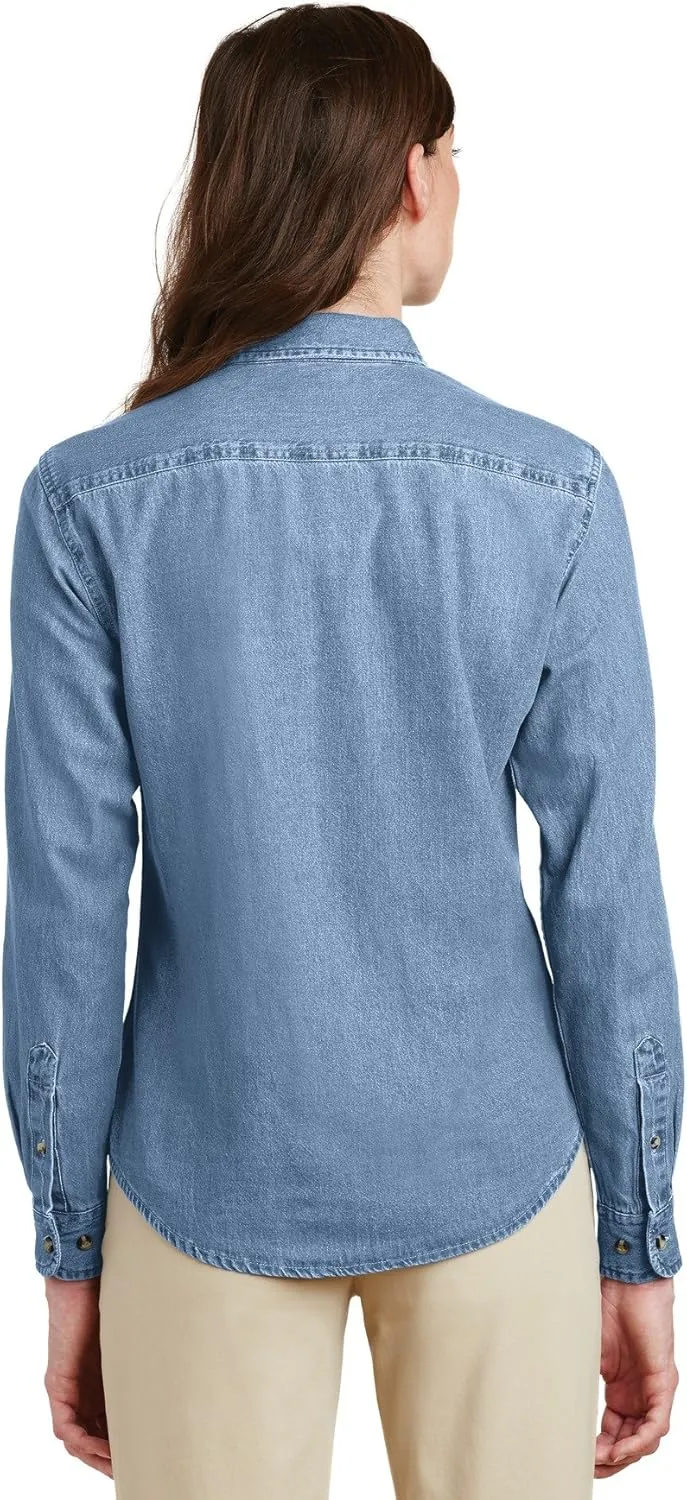 Port & Company Women's Long Sleeve Value Denim Shirt