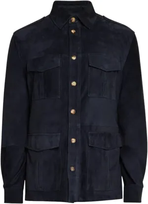 Premium Suede Safari Field Coat for Men  Men's Classic Field Style Suede Coat  Soft Leather Field Coat