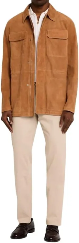 Premium Suede Safari Field Coat for Men  Men's Classic Field Style Suede Coat  Soft Leather Field Coat