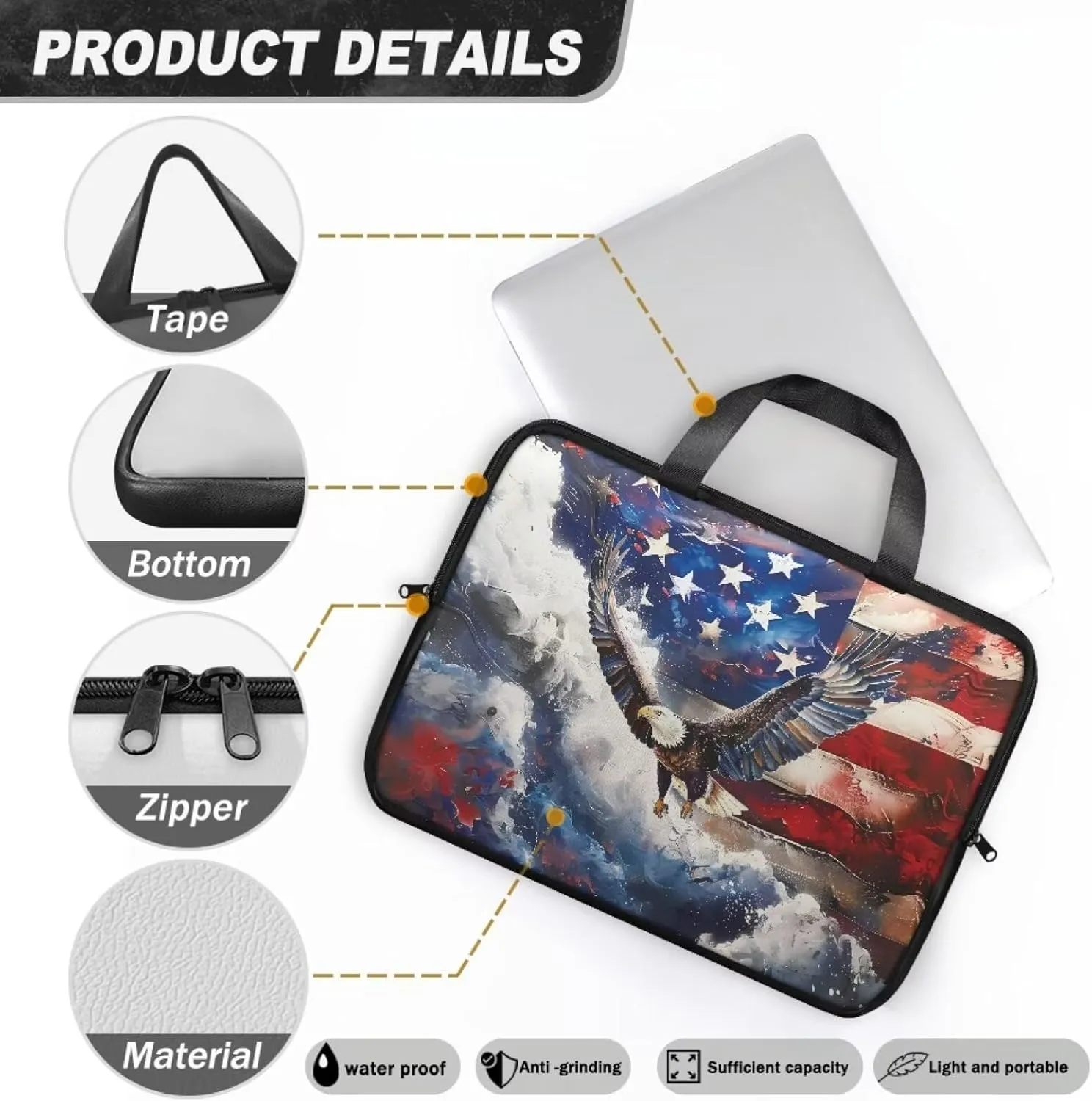 Protective Laptop Sleeve,Leather Laptop Bag for Women, Water-Resistant Computer Bags For Laptops for Men