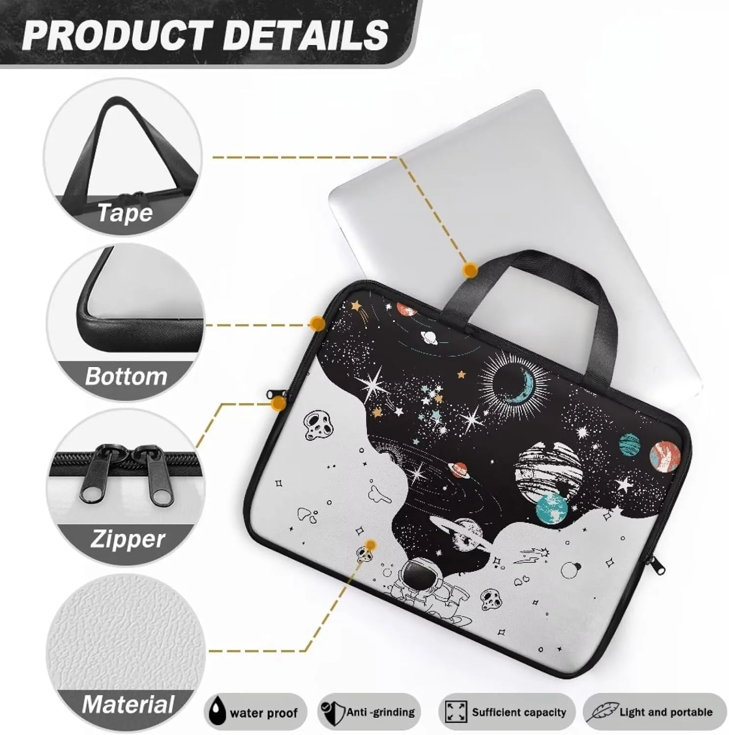 PU Leather Laptop Bags Designer Water-Resistant Laptop Carrying Case 10 12 13 15 17 inch