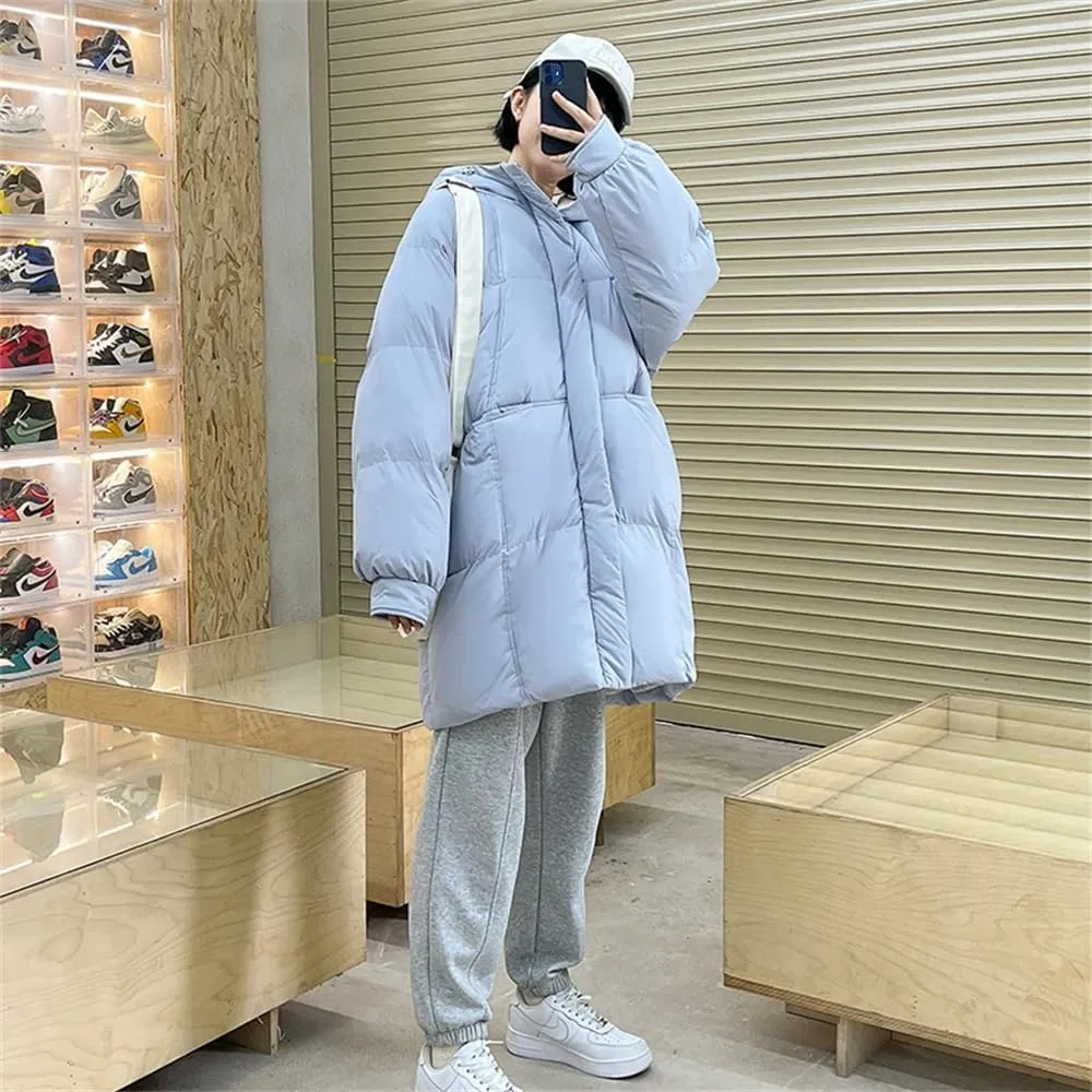 Pulcykp Women's Down Jackets Coat Winter Thickening Warm Bubble Long Puffer Cotton Padded Jacket