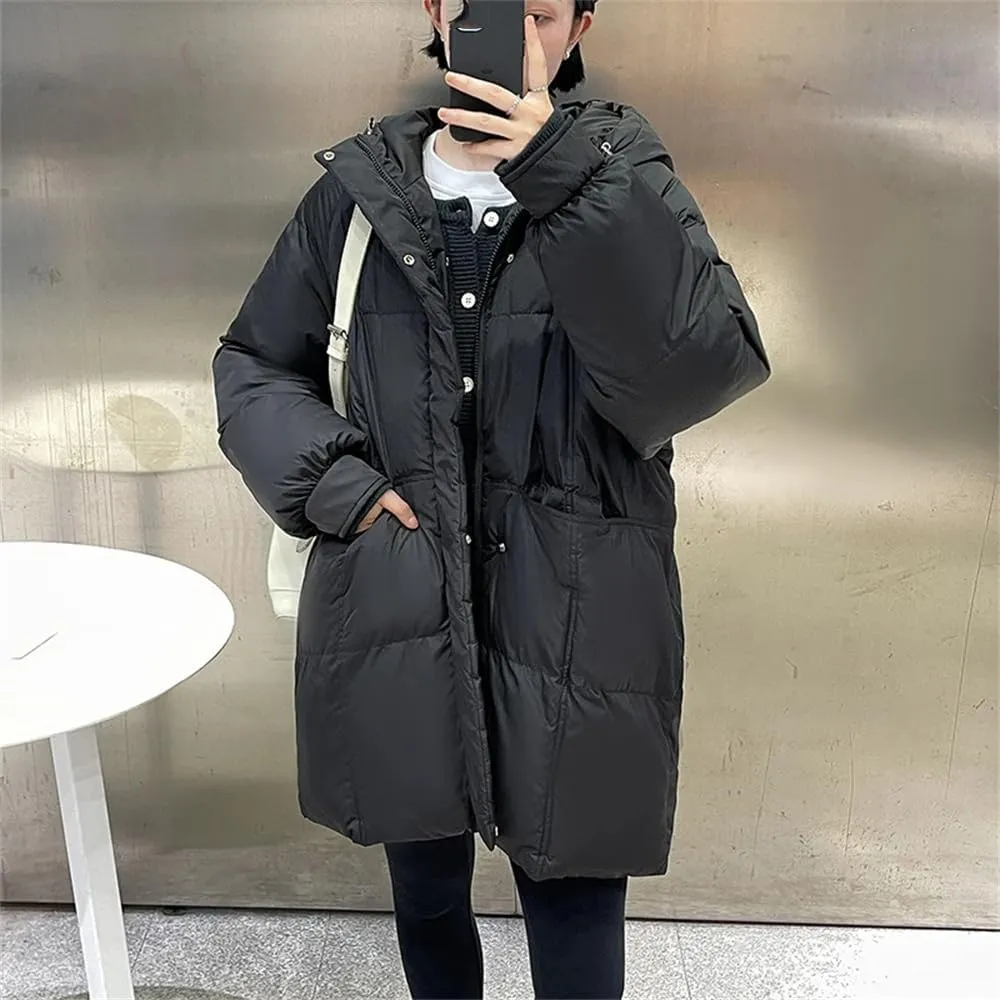 Pulcykp Women's Down Jackets Coat Winter Thickening Warm Bubble Long Puffer Cotton Padded Jacket