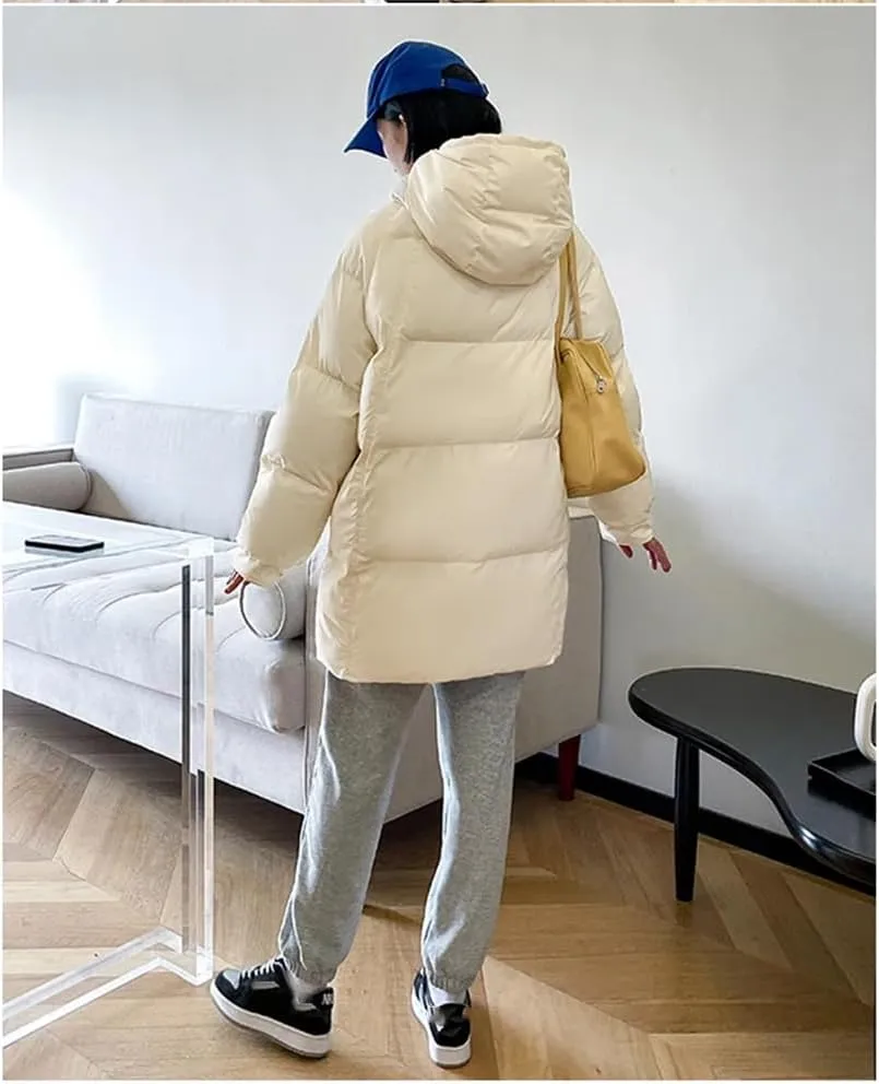 Pulcykp Women's Down Jackets Coat Winter Thickening Warm Bubble Long Puffer Cotton Padded Jacket