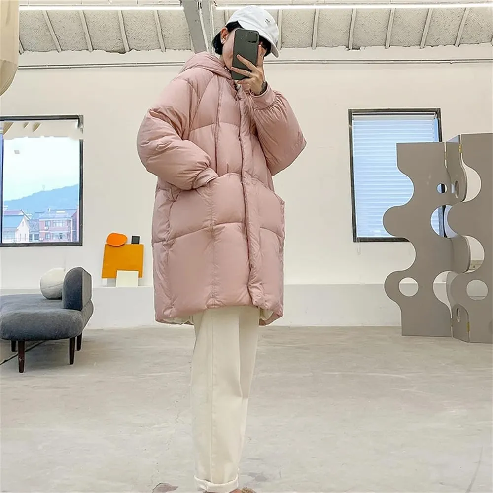 Pulcykp Women's Down Jackets Coat Winter Thickening Warm Bubble Long Puffer Cotton Padded Jacket