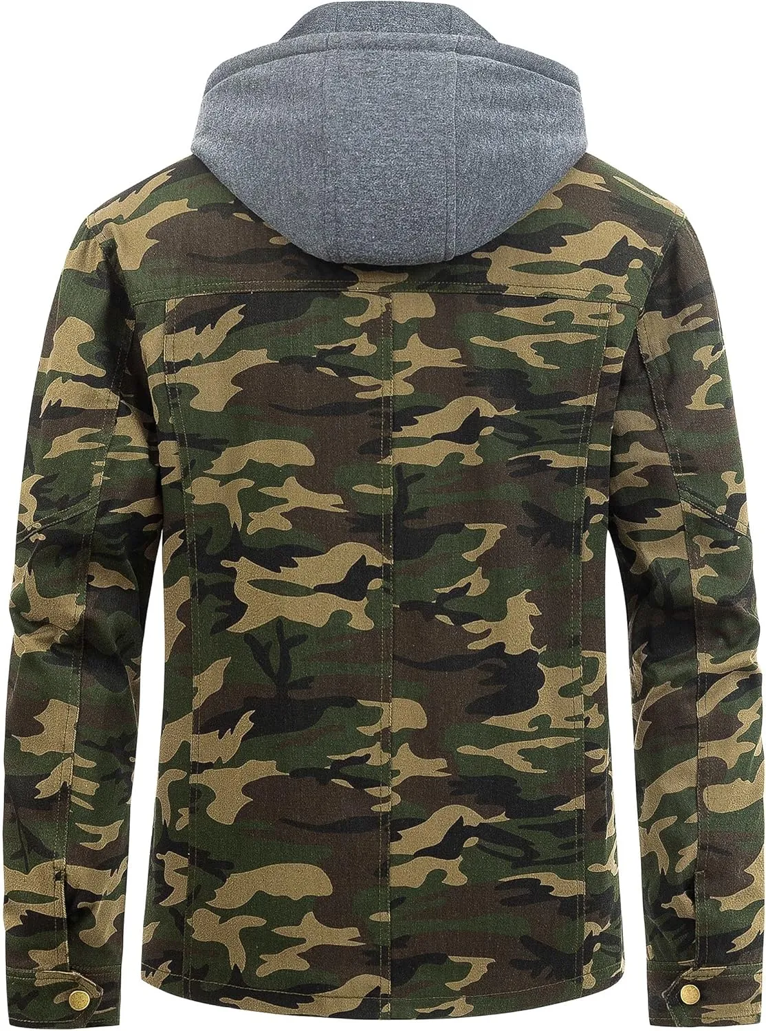 Pursky Men's Canvas Cotton Military Casual Field Jacket Outerwear With Removable Hood