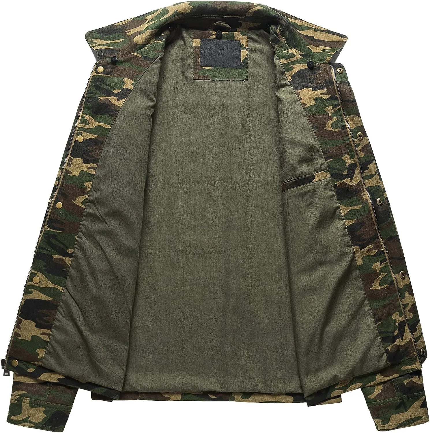 Pursky Men's Canvas Cotton Military Casual Field Jacket Outerwear With Removable Hood