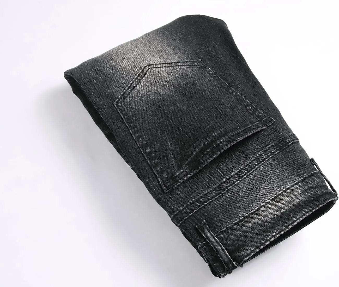 QIMYUM Men's Slim Fit Jeans Ripped Skinny Jeans for Men, Fashion Biker Jeans Stretch Moto Cargo Denim Pants