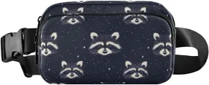 Raccoon Galaxy Fanny Pack Water Resistant, Women Men Waist Pack Sling Bag Purse for Travel Hiking