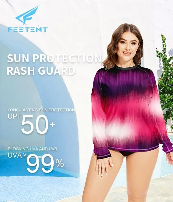 Rash Guard for Women Swim Shirts UPF 50  Long Sleeve Sun Shirt Women Rashguard Surfing Swimming Tops with Thumb Hole