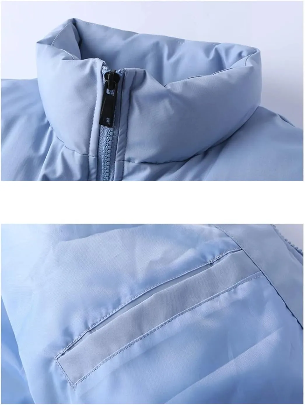 REHJJDFD Men Solid Color Thicken Warm Parka Coat Men Streetwear Casual Cotton-Padded