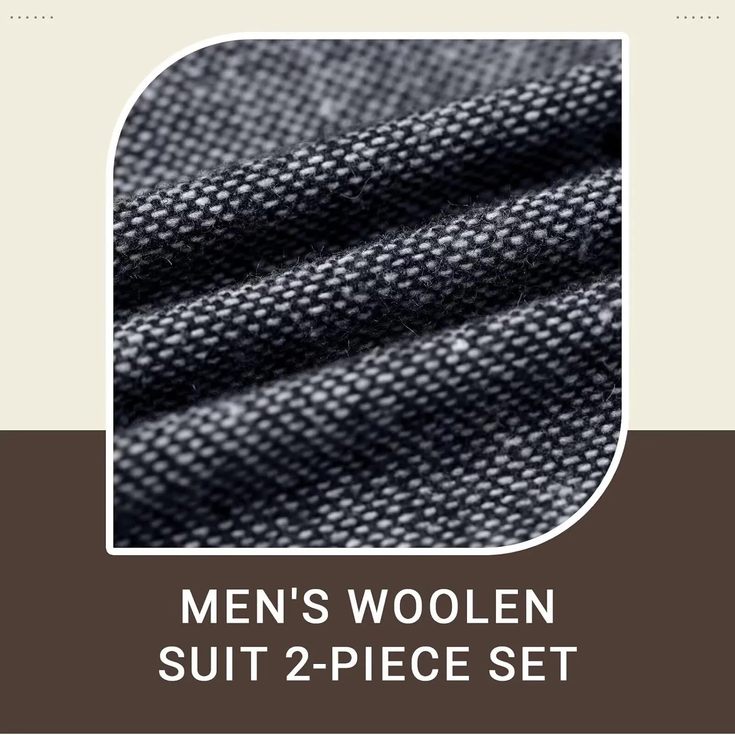 Retro 2 Piece Tweed Men's Suits Slim Fit Groom Vintage Tuxedos Set Prom Woolen Fabric Blazer Custom Jacket Pants