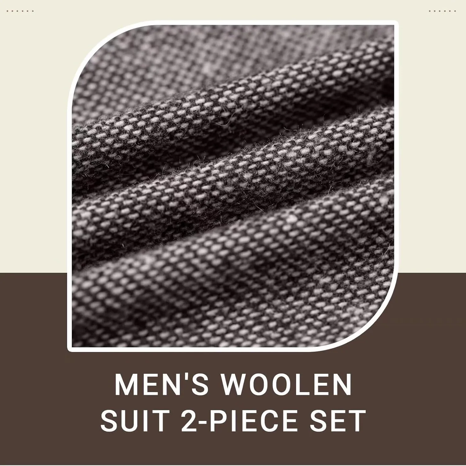 Retro 2 Piece Tweed Men's Suits Slim Fit Groom Vintage Tuxedos Set Prom Woolen Fabric Blazer Custom Jacket Pants
