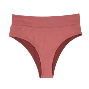 Ribbed Bikini Bottoms | High Waisted | Rust