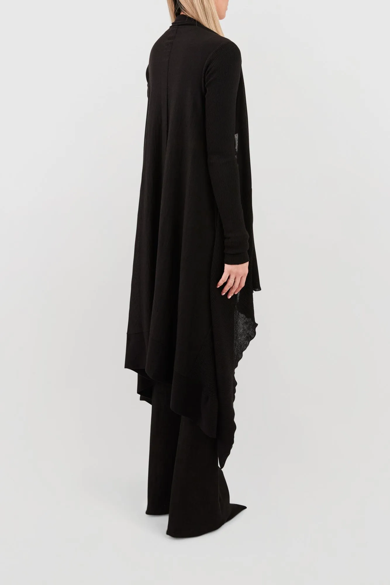 Rick Owens Long Wrap Cardigan in Black
