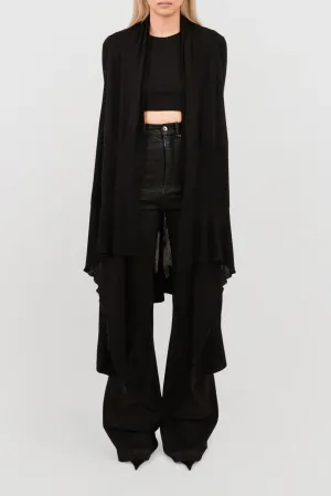 Rick Owens Long Wrap Cardigan in Black