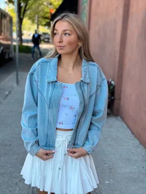 Road Trip Denim Moto Jacket