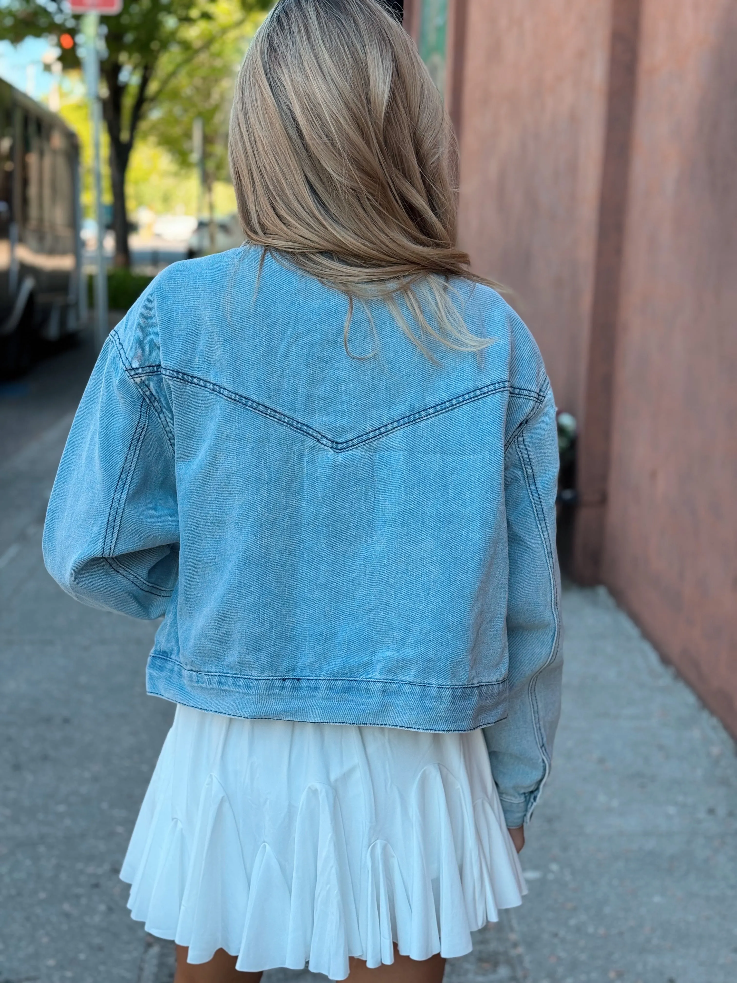 Road Trip Denim Moto Jacket