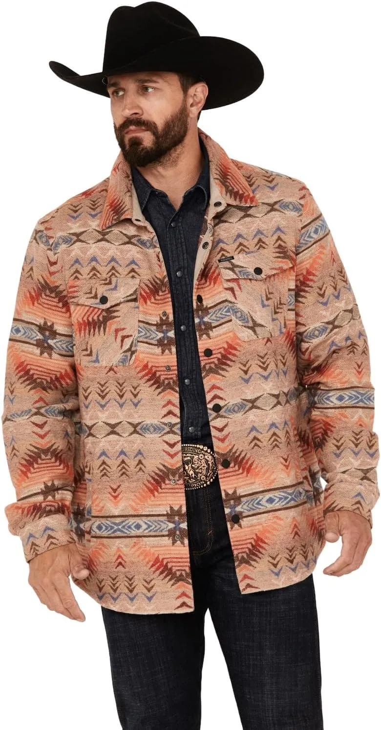 Rock & Roll Denim-Do Not Use & Denim Men's Tan Aztec Shirt Jacket Tan L