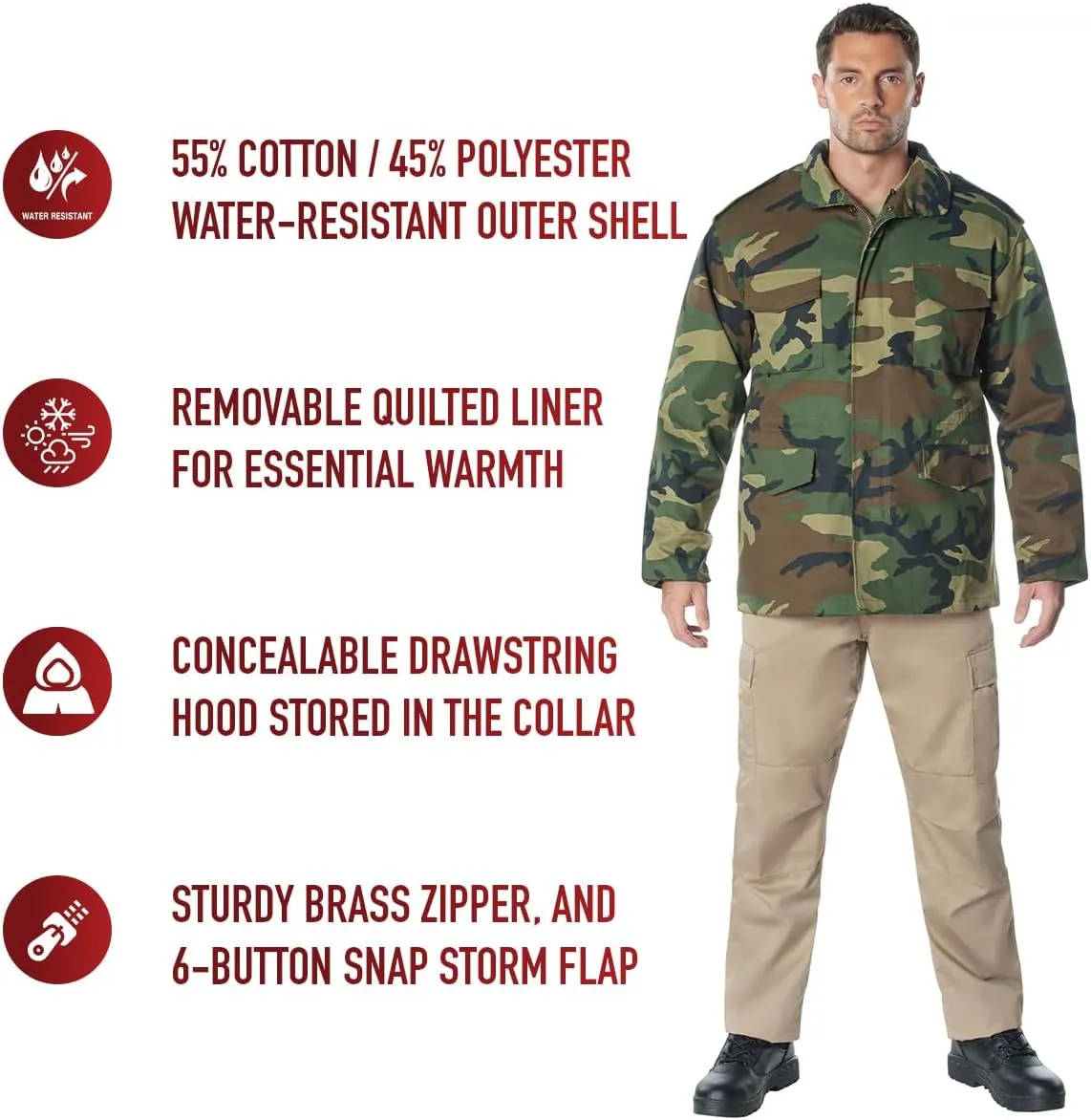 Rothco Camo M-65 Field Jacket - Weather Ready Durability