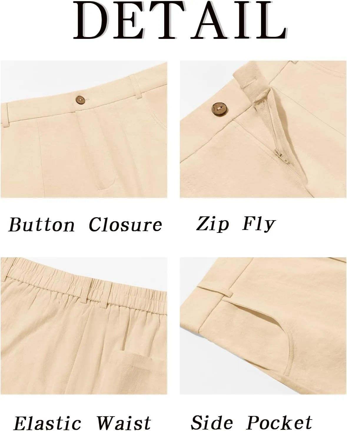 Runcati Mens Casual Cotton Pants Loose Fit Lightweight Elastic Waist Pants Baggy Wide Leg Summer Beach Yoga Linen Trousers