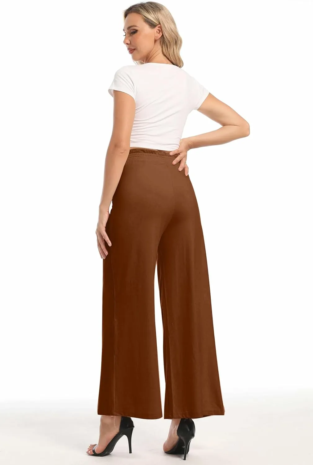 sandbank Wide Leg Pants for Women High Waist Palazzo Pants 2024 Long Dress Pants Trousers with Pockets