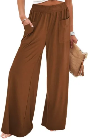 sandbank Wide Leg Pants for Women High Waist Palazzo Pants 2024 Long Dress Pants Trousers with Pockets