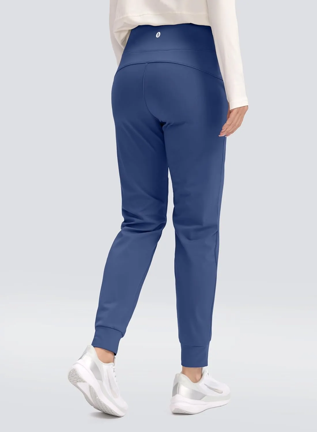 SANTINY Women's Fleece Lined Joggers Water Resistant High Waisted Thermal Sweatpants Winter Pants Hiking Running Pockets