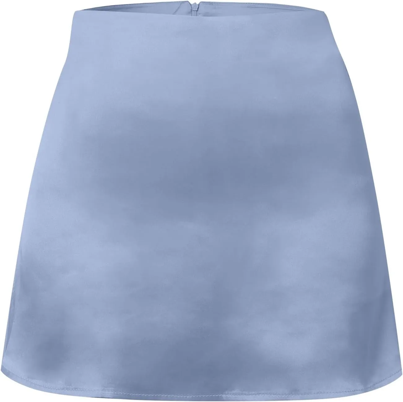 Satin Midi Skirt Women's Mini A Line Skirt Skirt High Waist Zipper Satin Ribbon Lined Skirt Skirt Plus Size Two