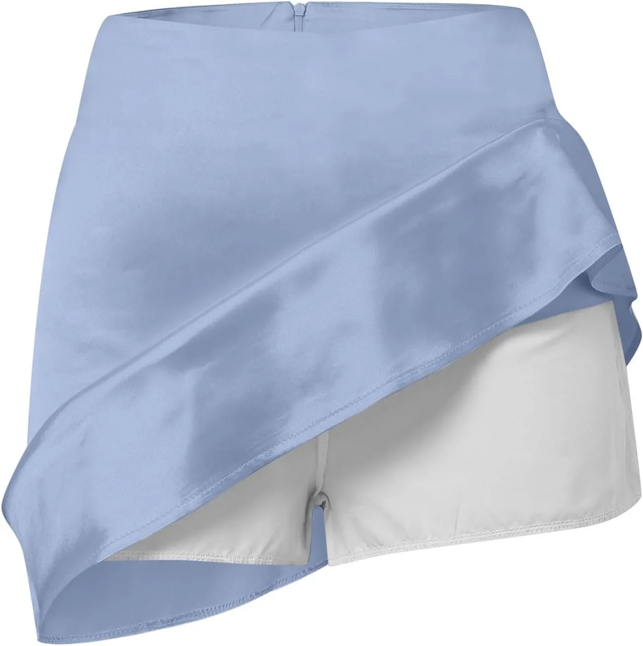 Satin Midi Skirt Women's Mini A Line Skirt Skirt High Waist Zipper Satin Ribbon Lined Skirt Skirt Plus Size Two