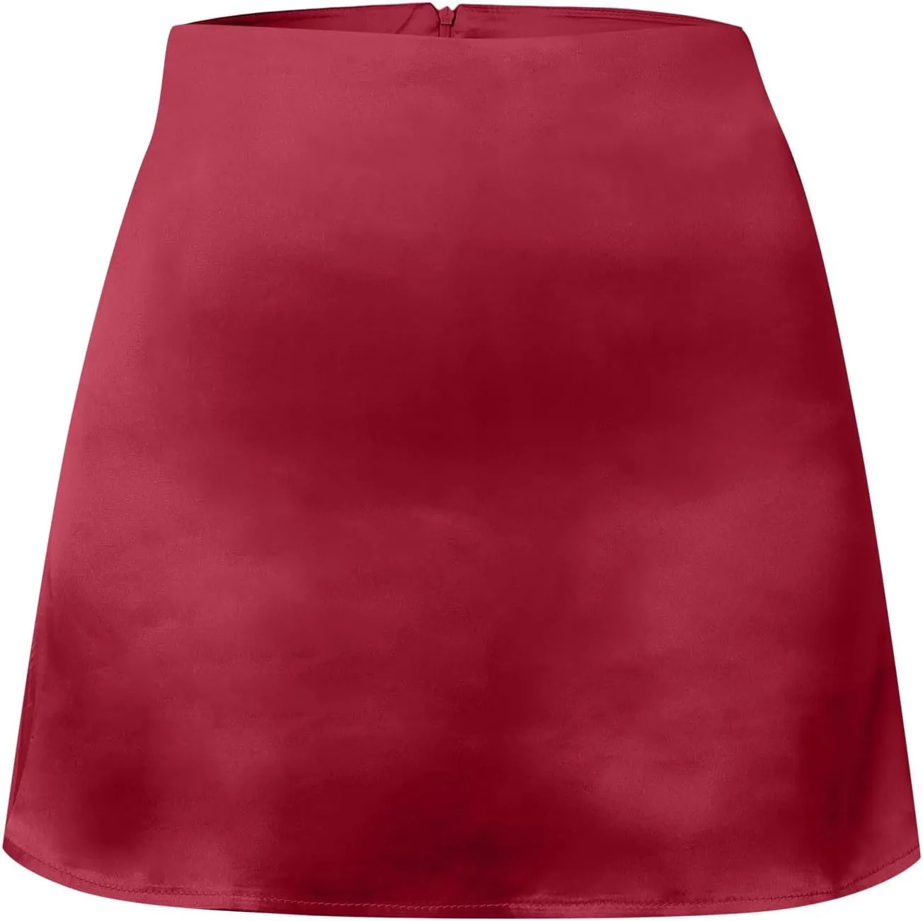 Satin Midi Skirt Women's Mini A Line Skirt Skirt High Waist Zipper Satin Ribbon Lined Skirt Skirt Plus Size Two