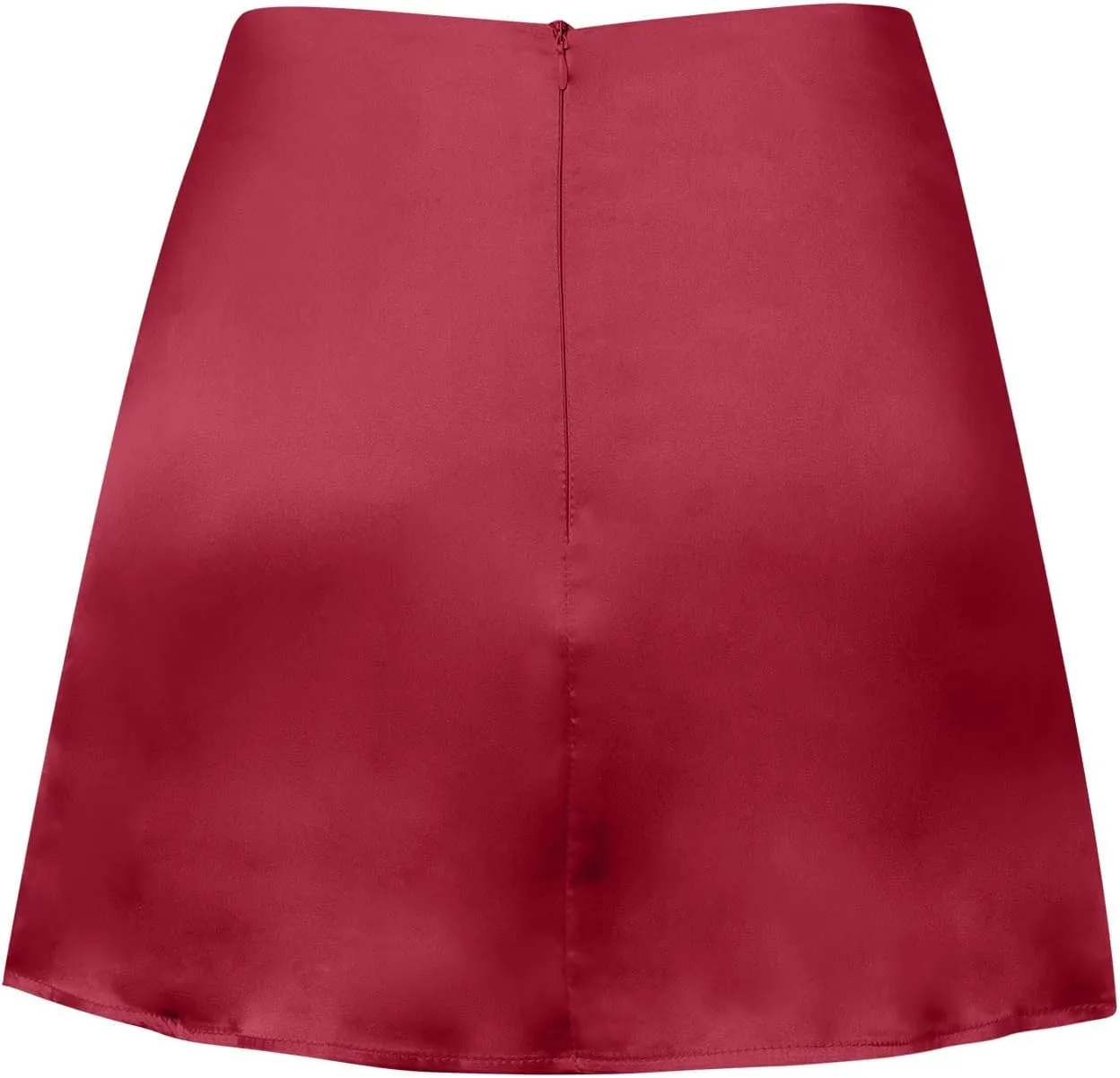 Satin Midi Skirt Women's Mini A Line Skirt Skirt High Waist Zipper Satin Ribbon Lined Skirt Skirt Plus Size Two