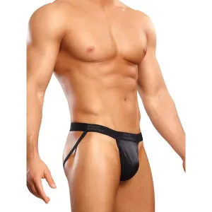 Satin Spandex Jock Black S/M