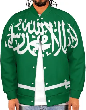 Saudi Arabia Flag Lightweight Men's Baseball Jackets Relaxed Fit Varsity Bomber Jacket Windbreaker Coat